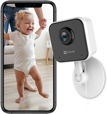EZVIZ H1C CCTV Camera for Home, 1080p WiFi Security Camera, Baby Monitor Mini Camera with Night Vision, Two Way Talk, Sleep Mode, Sounds Alert, Motion Detection, Supports MicroSD Card