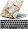 Hard Shell Case &amp; US Layout English Keypad Cover Compatible for MacBook New Pro 13&quot; with Touch Bar and Touch ID, Model A1706/A1708/A2159/A1989, Release in 2016/2017/2018, Gold Marble