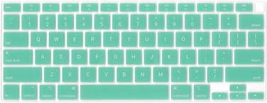 USA Version English Language Silicone Keyboard Cover Compatible for MacBook Air 13" 2020 M1 Chip Model A2179/A2337 With Touch ID, Dust/Spill Protection, Easy Install &amp; Washable Protector, Mint Green