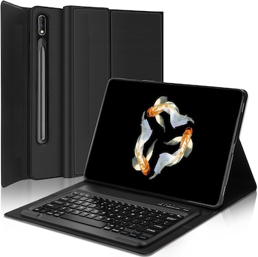 Samsung Galaxy Tab S9 Ultra 2023/S8 Ultra Keyboard Protective Case, 14.6 cm, S Pen Holder, Slim Smart Cover with Bluetooth Keyboard, Black