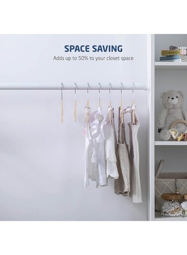 Baby Velvet Coat Hangers - 27.9 Cm Nursery Clothes For Babies 0 To 48 Months Non Slip Toddler Hangers, 360 Chrome Swivel Hook- 30 Pack