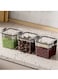 Food Storage Jars Clear Storage Containers with Lids, Pantry Organization Jar Spice Jar Blooming Tea, Coffee and Sugar Container, Small Canister Set for Kitchen（3pcs，700ml)