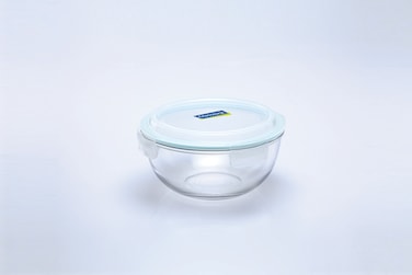 Glasslock 1000ml Tempered Glass Mixing Bowl Airtight BPA Free Locking Lid Microwave Fridge Freezer Dishwasher Safe Clear Salad Soup Bowl