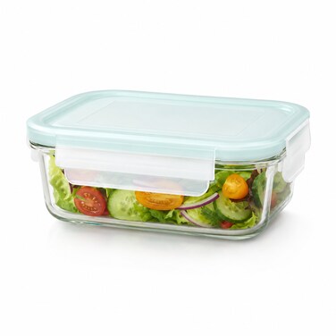 Glasslock 400ml Glass Food Storage Container Rectangular Airtight BPA Free Lid Microwave Freezer Safe Meal Prep Lunch Box