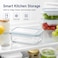 Glasslock 715ml Glass Food Storage Container Rectangular Airtight BPA Free Lid Microwave Freezer Safe Meal Prep Lunch Box