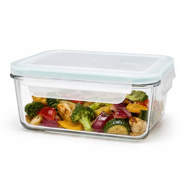 Glasslock 1100ml Glass Food Storage Container Rectangular Airtight BPA Free Lid Microwave Freezer Safe Meal Prep Lunch Box