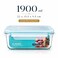 Glasslock 1900ml Glass Food Storage Container Rectangular Airtight BPA Free Lid Microwave Freezer Safe Meal Prep Lunch Box