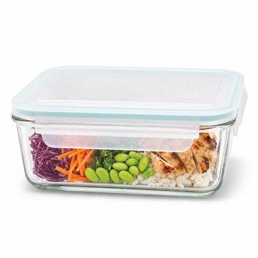 Glasslock 980ml Glass Food Storage Container Rectangular Airtight BPA Free Lid Microwave Freezer Safe Meal Prep Lunch Box
