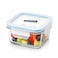 Glasslock 490ml Glass Food Storage Container Square Airtight BPA Free Lid Microwave Freezer Safe Meal Prep Lunch Box