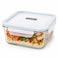 Glasslock 900ml Glass Food Storage Container Square Airtight BPA Free Lid Microwave Freezer Safe Meal Prep Lunch Box