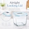 Glasslock 920ml Glass Food Storage Container Tall Square Airtight BPA Free Lid Microwave Freezer Safe Meal Prep Box