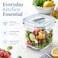 Glasslock 920ml Glass Food Storage Container Tall Square Airtight BPA Free Lid Microwave Freezer Safe Meal Prep Box