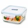Glasslock 1200ml Glass Food Storage Container Square Airtight BPA Free Lid Microwave Freezer Safe Meal Prep Lunch Box