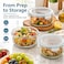 Glasslock 400ml Glass Food Storage Container Round Airtight BPA Free Lid Microwave Freezer Safe Meal Prep Lunch Box