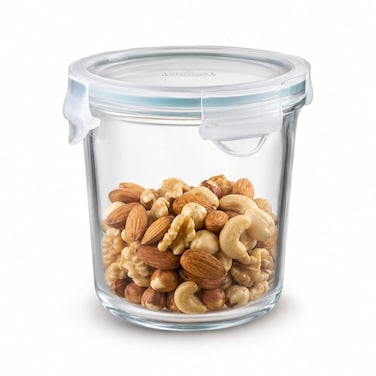 Glasslock 720ml Glass Food Storage Container Round Tall Airtight BPA Free Lid Microwave Freezer Safe Meal Prep Box