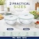 Glasslock 2000ml Tempered Glass Mixing Bowl Airtight BPA Free Locking Lid Microwave Fridge Freezer Dishwasher Safe Clear Salad Soup Bowl