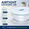 Glasslock 2000ml Tempered Glass Mixing Bowl Airtight BPA Free Locking Lid Microwave Fridge Freezer Dishwasher Safe Clear Salad Soup Bowl
