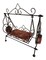 Decorative Miniature Swing with Wooden Seat – Vintage-Style Home Decor Accent with Sturdy Black Metal Frame – Charming Tabletop Ornament for Living Room, Office, or Garden Display