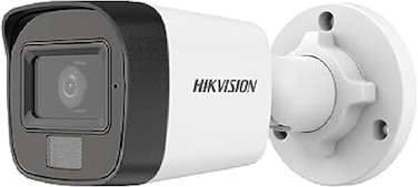 HIKVISION 5MP Outdoor CCTV Camera DS-2CE16K0T-LPFS &ndash; Dual Light, Built-In Audio MIC, Motion Alerts, with USEWELL BNC/DC Cable for 5MP+ DVR