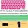EU/UK Layout Ultra Thin Russian English Language Silicone Keyboard Skin Cover &amp; Screen Protector For MacBook Air 13-Inch 2020 with Retina Display and Touch ID, Model A2179 and A2337 M1 Chip, Pink