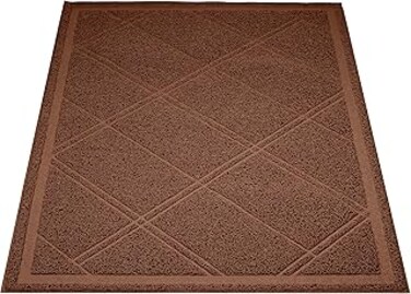 Amazon Basics Less-Mess Cat Litter Box Mat, 24 x 35 Inches, Brown