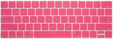 USA Version English Silicone Protective Keyboard Cover for Macbook Pro 13/15 Inch with Touch Bar Model A1706/A1707/A1989/A1990/A 2159, Release 2016/2017/2018/2019, Pink