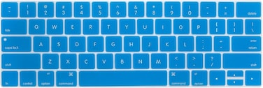 USA Version English Silicone Protective Keyboard Cover for Macbook Pro 13/15 Inch with Touch Bar Model A1706/A1707/A1989/A1990/A 2159, Release 2016/2017/2018/2019, Sky Blue