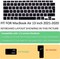 EU/UK Layout French Language Silicone Keyboard Cover for MacBook Air 13&quot; 2020 M1 Chip Model A2179/A2337 With Touch ID, Dust/Spill Protection, Easy Install &amp; Washable Accessories Protector, Black