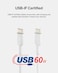 Belkin BoostCharge USB-C to USB-C fast charger cable, USB type C charger cable fast charging for iPhone 16, 15, Samsung Galaxy S24, S23, Pixel, iPad, MacBook, Nintendo Switch and more - 2M, White