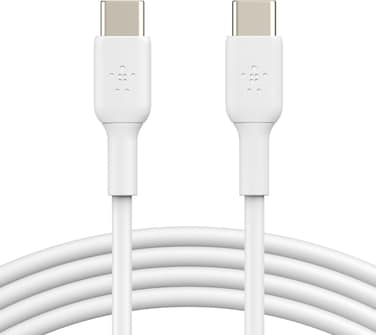Belkin BoostCharge USB-C to USB-C fast charger cable, USB type C charger cable fast charging for iPhone 16, 15, Samsung Galaxy S24, S23, Pixel, iPad, MacBook, Nintendo Switch and more - 2M, White