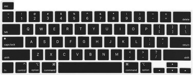 US Version English Language Silicone Keyboard Cover for Newest MacBook Pro 16&quot; 2019 with Touch Bar Model A2141 &amp; MacBook Pro 13&quot; 2020 with Touch Bar Model A2338 M1 M2 Chip/A2289/A2251, Black