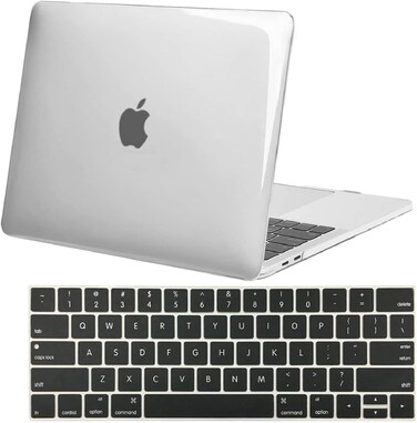 Hard Shell Case &amp; US Layout English Keypad Cover Compatible for MacBook New Pro 13&quot; with Touch Bar and Touch ID, Model A1706/A1708/A2159/A1989, Release in 2016/2017/2018, Clear