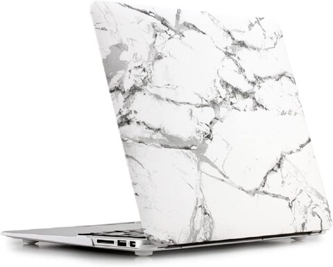 Plastic Hard Shell Case Cover Compatible with Older Version MacBook Air 13.3-Inch Model:- A1369/A1466 Release 2010 to 2017, White Marble