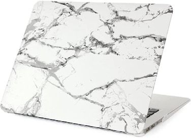 Plastic Hard Shell Case Cover Compatible with Older Version MacBook Air 13.3-Inch Model:- A1369/A1466 Release 2010 to 2017, White Marble