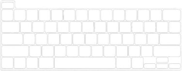 US Version Clear Skin Waterproof Silicone Keyboard Cover for Newest MacBook Pro 16" 2019 with Touch Bar Model A2141 &amp; MacBook Pro 13" 2020 with Touch Bar Model A2338 M1 M2 Chip/A2289/A2251, Clear