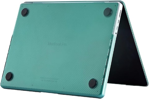 Hard Shell Case Cover Compatible with MacBook Pro 14-Inch Release 2024/2023/2022/2021 Model:- M3 A2918/A2992, M2 A2779, M1 A2442 Pro/ Max Chip with Touch ID, Night Green Carbon Fiber Texture