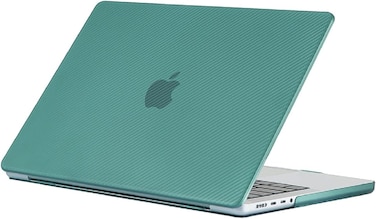 Hard Shell Case Cover Compatible with MacBook Pro 14-Inch Release 2024/2023/2022/2021 Model:- M3 A2918/A2992, M2 A2779, M1 A2442 Pro/ Max Chip with Touch ID, Night Green Carbon Fiber Texture