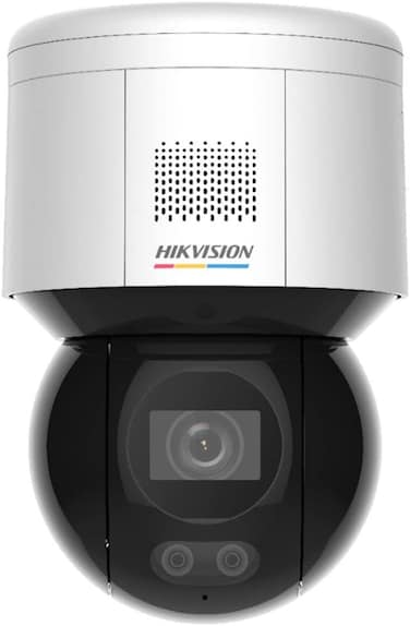 TeleDirect Hikvision DS-2DE3A400BW-DE ColorVu 4MP Outdoor Pan & Tilt Network Dome Camera with Built-In Microphone and Speaker for Two-Way Audio