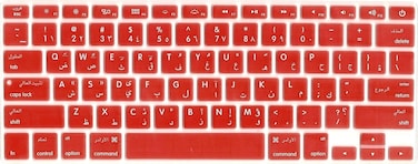 US Layout Arabic English Keyboard Cover for Older Version MacBook Pro 13&quot;/15&quot; (A1278/A1286)&amp; Macbook Retina 13&quot;/15&quot; (A1425/A1502/A1398)&amp; Older Version MacBook Air 13&quot; (A1369/A1466) Red Color