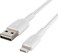 Belkin Braided Lightning Cable (Boost Charge Lightning to USB Cable for iPhone, iPad, AirPods) MFi-Certified iPhone Charging Cable, Braided Lightning Cable (3M, White)