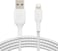 Belkin Braided Lightning Cable (Boost Charge Lightning to USB Cable for iPhone, iPad, AirPods) MFi-Certified iPhone Charging Cable, Braided Lightning Cable (3M, White)