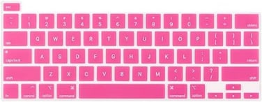 US Version English Language Silicone Keyboard Cover for Newest MacBook Pro 16" 2019 with Touch Bar Model A2141 &amp; MacBook Pro 13" 2020 with Touch Bar Model A2338 M1 M2 Chip/A2289/A2251, Pink