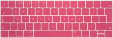 EU/UK Version English Silicone Protective Keyboard Cover for Macbook Pro 13/15 Inch with Touch Bar Model A1706/A1707/A1989/A1990/A 2159, Release 2016/2017/2018/2019, Pink