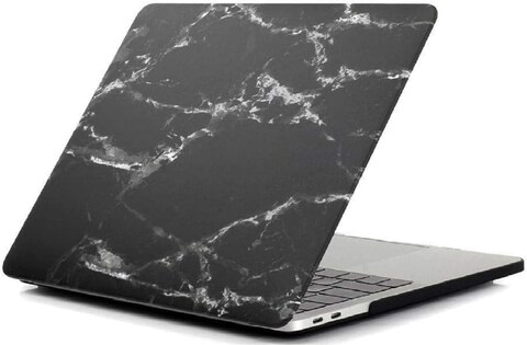 Hard Shell Case &amp; US Layout English Keypad Cover Compatible for MacBook New Pro 13&quot; with Touch Bar and Touch ID, Model A1706/A1708/A2159/A1989, Release in 2016/2017/2018, Black Marble