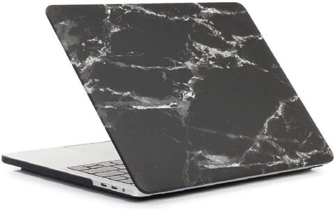Hard Shell Case &amp; US Layout English Keypad Cover Compatible for MacBook New Pro 13&quot; with Touch Bar and Touch ID, Model A1706/A1708/A2159/A1989, Release in 2016/2017/2018, Black Marble