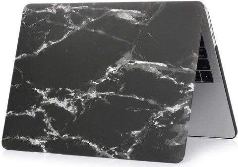 Hard Shell Case &amp; US Layout English Keypad Cover Compatible for MacBook New Pro 13&quot; with Touch Bar and Touch ID, Model A1706/A1708/A2159/A1989, Release in 2016/2017/2018, Black Marble