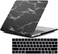 Hard Shell Case &amp; US Layout English Keypad Cover Compatible for MacBook New Pro 13" with Touch Bar and Touch ID, Model A1706/A1708/A2159/A1989, Release in 2016/2017/2018, Black Marble