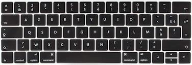EU/UK Version (AZERTY) French Language Silicone Protective Keyboard Cover for Macbook Pro 13/15 Inch with Touch Bar Model A1706/A1707/A1989/A1990/A 2159, Release 2016/2017/2018/2019, Black