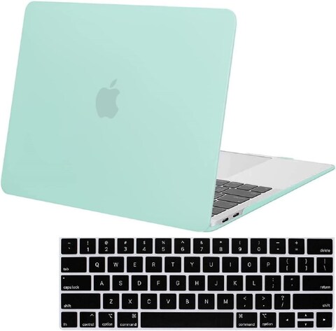 Hard Shell Case &amp; US Layout English Keypad Cover Compatible for MacBook New Pro 13&quot; with Touch Bar and Touch ID, Model A1706/A1708/A2159/A1989, Release in 2016/2017/2018, Mint Green