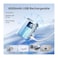 JISULIFE Portable Neck Fan, 100-Speed Adjustable 40000 RPM Personal Mini Necklace Wearable Belt Fan, 16H Rechargeable Battery 4500mAh with LED Display for Outdoor Travel Camping Gifts- Blue